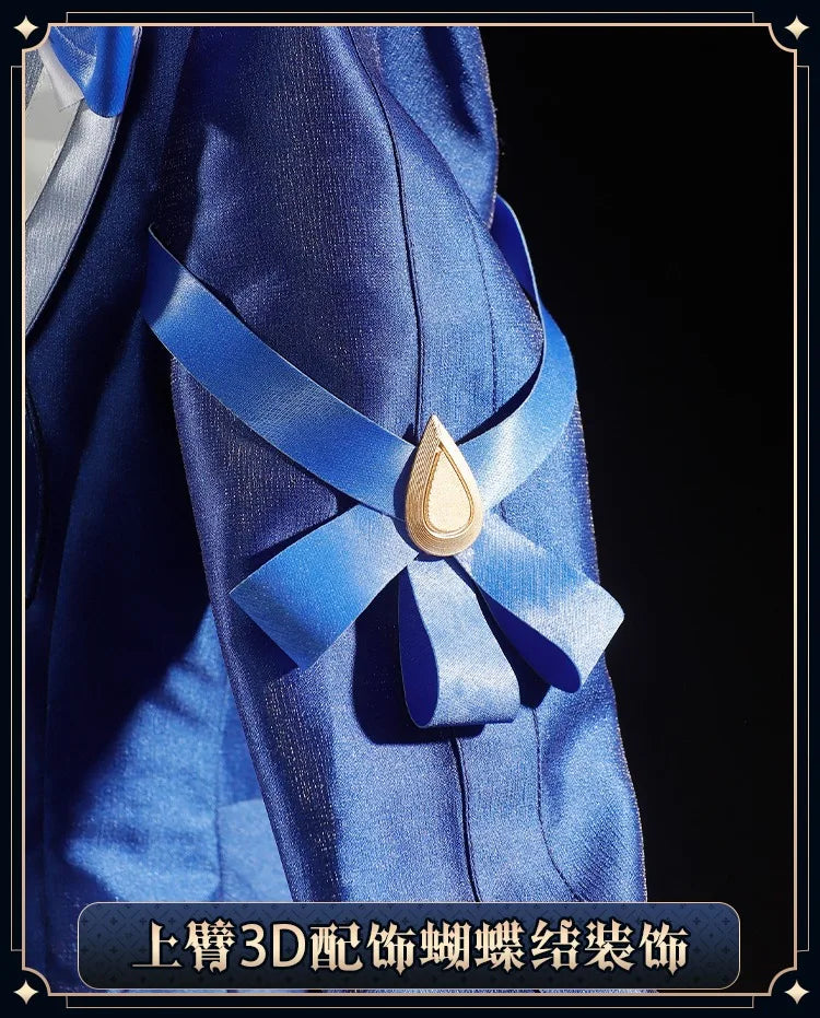 iCoser Focalors Furina Cosplay Costume Wig Dress Genshin Impact Fontaine Uniform Hat Pneuma Ousia God of Justice for Women Props