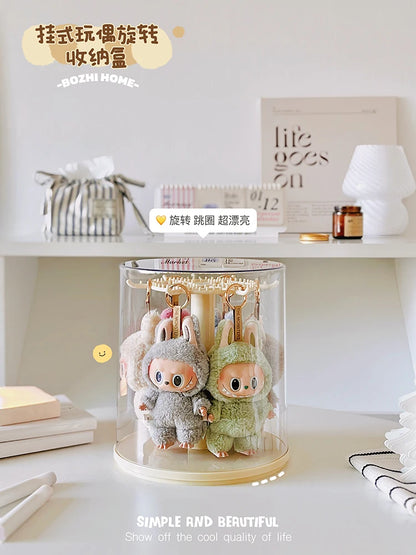New Labu Pendant Display Box Rotating Transparent Labu Doll Handmade Blind Box Storage Display Stand Decorative Accessories