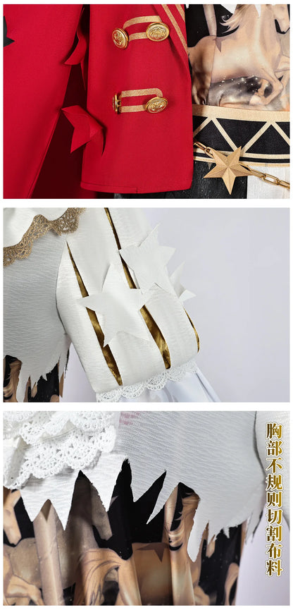 iCoser Identity V Hullabaloo Brightest Star Cosplay Costume Wig Mike Morton Uniform Hat Ring Halloween Party Women Men Carnival