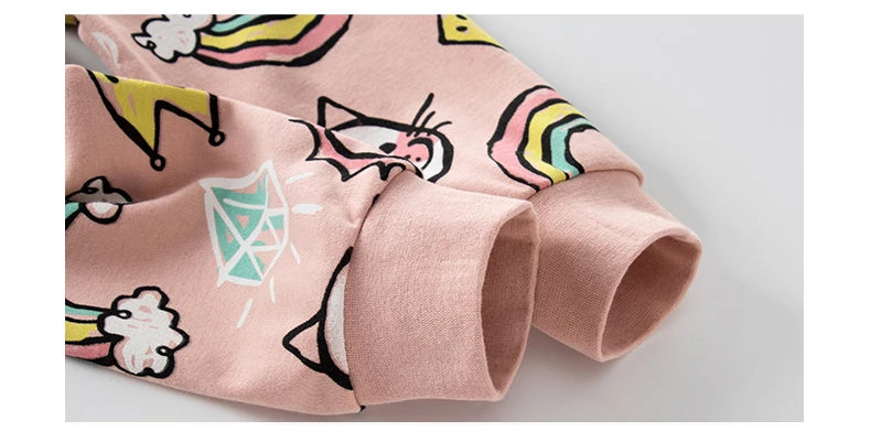 Toddler Girl Sleepwear Cotton Sets Funny Cartoon Winter Long Sleeve Kids Pajamas Girls Red Rabbit Pyjama 2 to 4 6 8 10 12 Years