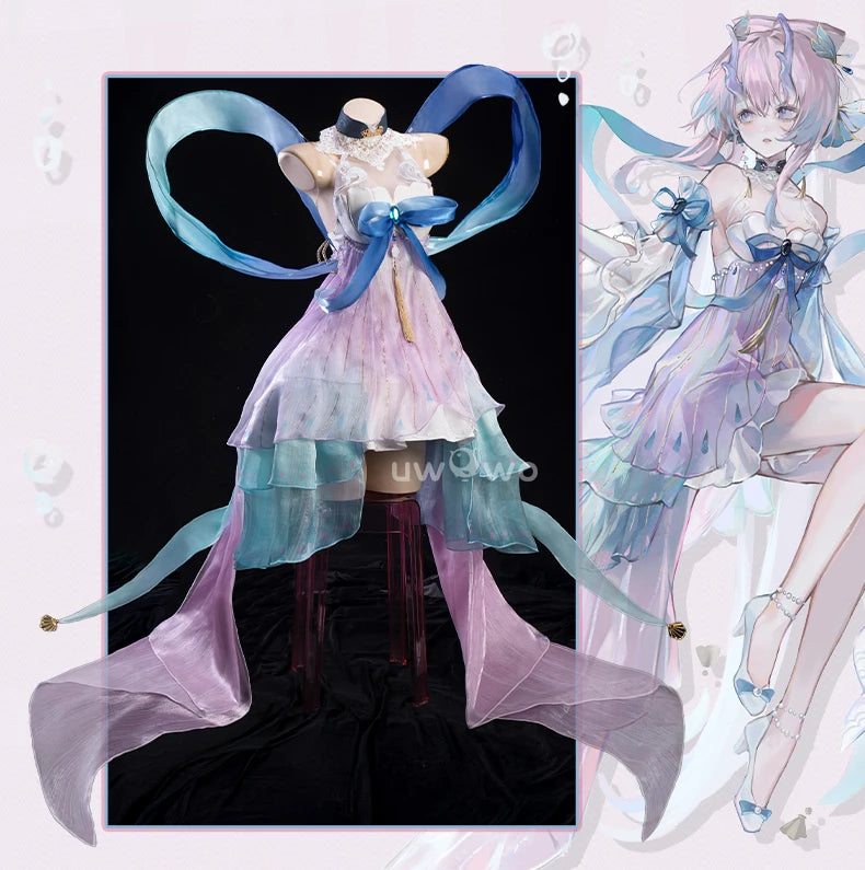 LAST BATCH UWOWO Kokomi Cosplay Game Genshin Impact Fanart Kokomi Dragon Princess Cosplay Costume Dress Halloween Costume