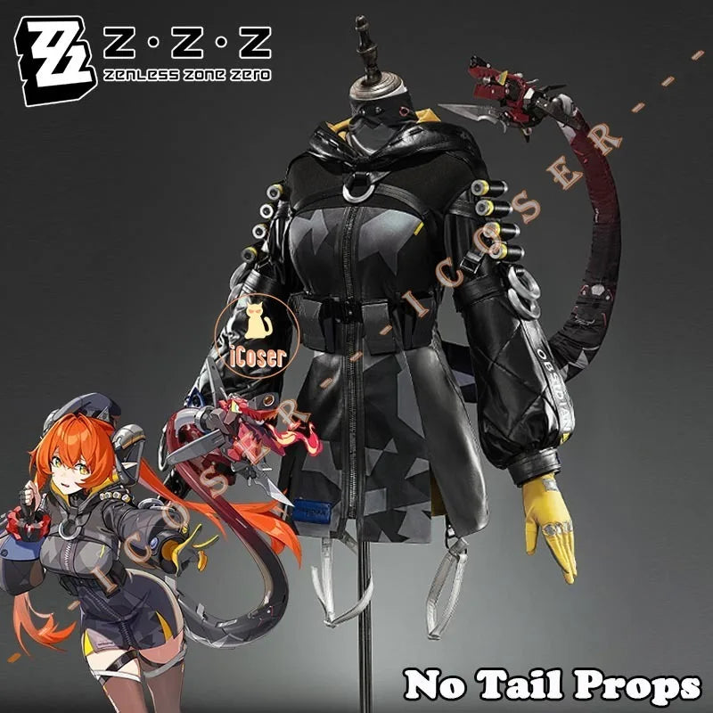 Zenless Zone Zero Orphie Cosplay Costume Wig Uniform Hat Headwear Ear Obol Squad Halloween Party for Women Girls Carnival iCoser