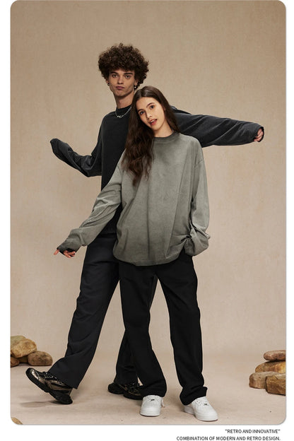 ZODF New 2024 Autumn Washed 100% Cotton T-Shirt For Men Unisex Loose Distressed 275gsm O Neck T Shirts Brand Tops HY0924