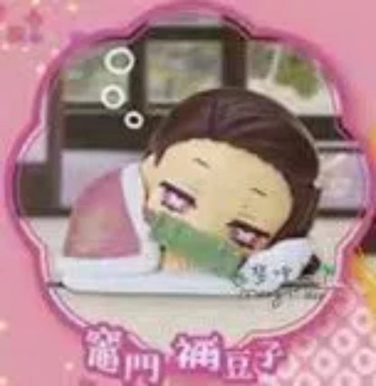 1Pcs Random Style Anime Demon Slayer Q Version sleeping position Action Figure PVC Model doll Toy Desk Decor Rement Gifts boxed