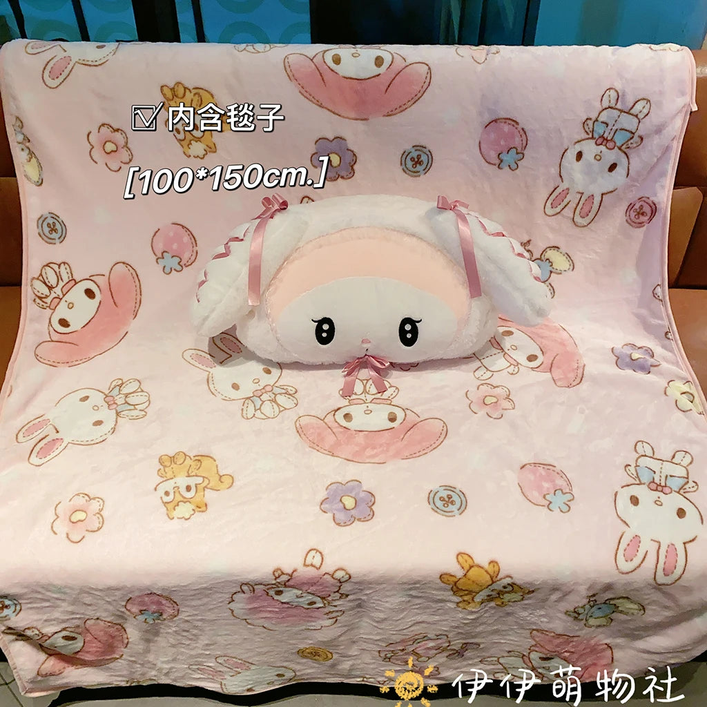 Sanrio Lolita My Melody Headrest Back Cushion Car Seat Belt Cover Stuffed Anime Kuromi Cuddly Pillow Plushies Xmas Gifts Girl