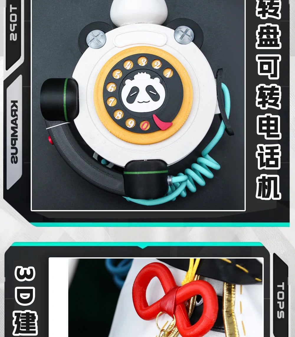 Dialyn Cosplay Costume Wig Zenless Zone Zero Uniform Earrings Headwear Telephone Prop Halloween Party Carnival for Women Girls