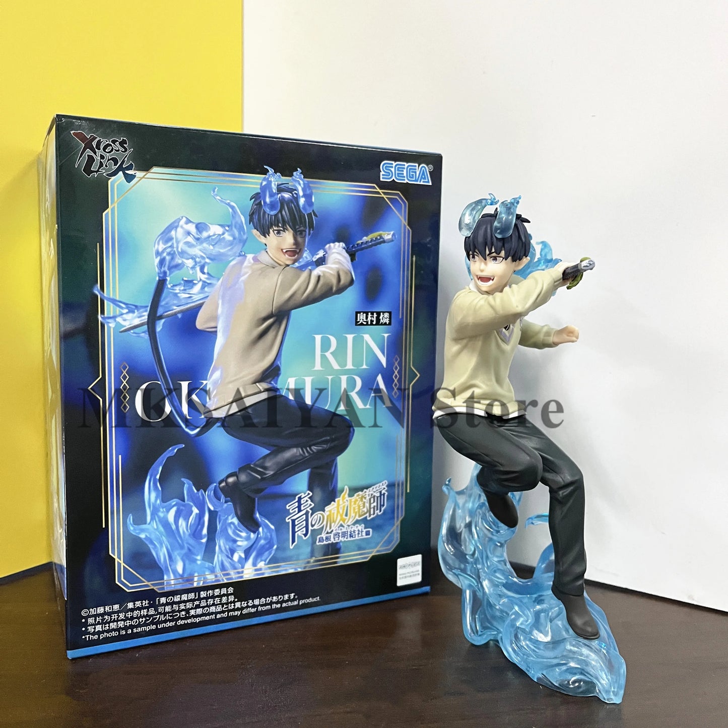 Ao no Exorcist Anime Okumura Rin Action Figures Flames of Satan Blue Flames DIY Led Night Lamp Figurine Toys PVC Model Collector