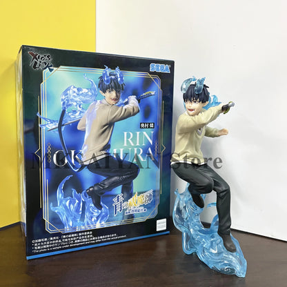 Ao no Exorcist Anime Okumura Rin Action Figures Flames of Satan Blue Flames DIY Led Night Lamp Figurine Toys PVC Model Collector