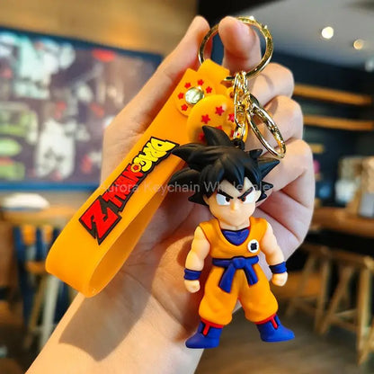 Kawaii Anime Dragon Ball Keychain Z Super Saiyan Son Goku Bulma Broly Piccolo Majin Buu Series Car Pendant Keyring Toys Gifts