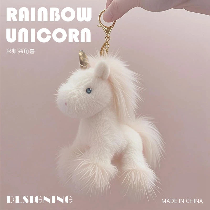 Kawaii Unicorn Plush Pendant Plush Keychain Cute Girl's Bag Accessories Stuffed Doll Car Keyring Pendant for kids Xmas Gift