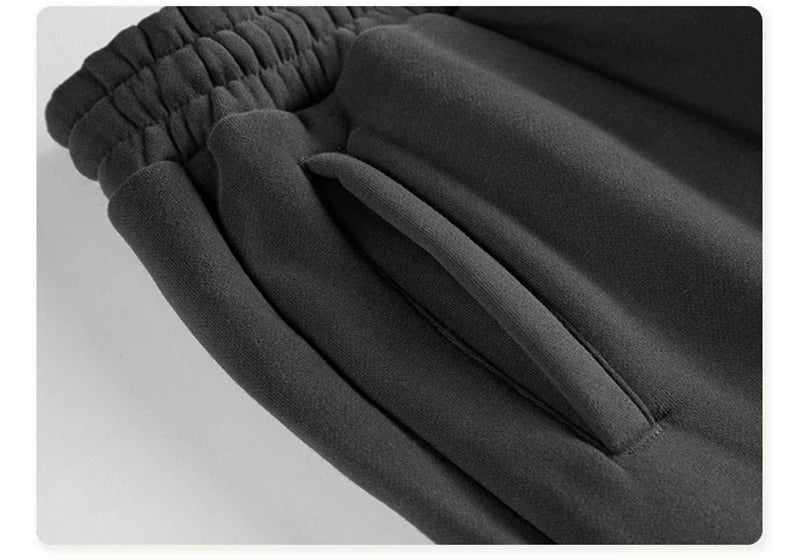 ZODF Unisex 345gsm Fleece Sweatpants Loose Fit Retro Hip Hop Winter Joggers HY0005