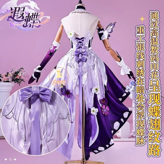 Honkai Star Rail Castorice Cosplay Costume Wig Dress Earrings Headwear Halloween Party for Women Girls Carnival Game Cos Props