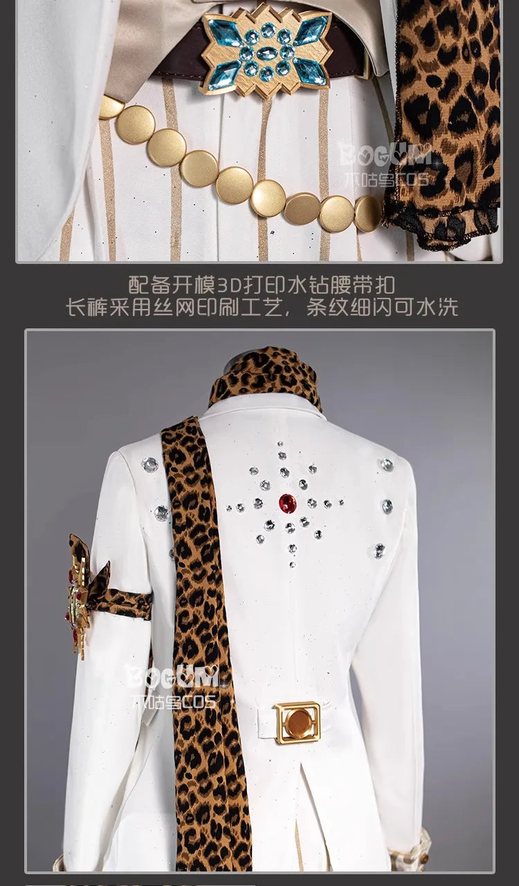 Identity V Prospector Cosplay Costume Wig Norton Campbell Uniform Hat Glasses Gambler in The Spotlight Halloween Women Men Props