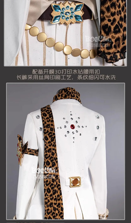 Identity V Prospector Cosplay Costume Wig Norton Campbell Uniform Hat Glasses Gambler in The Spotlight Halloween Women Men Props