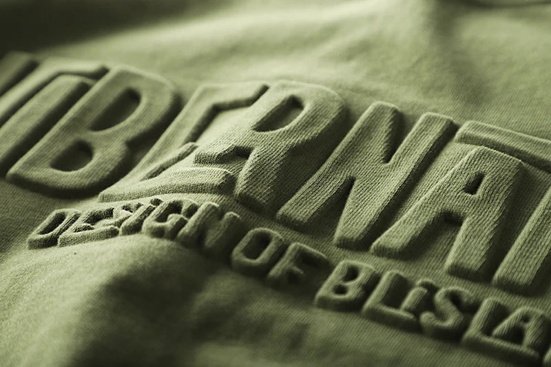 Summer American Retro Short-sleeved O-neck 3D Letter Printed T-shirt Men's Fashion Simple 100% Cotton Washed Casual Sport Tops