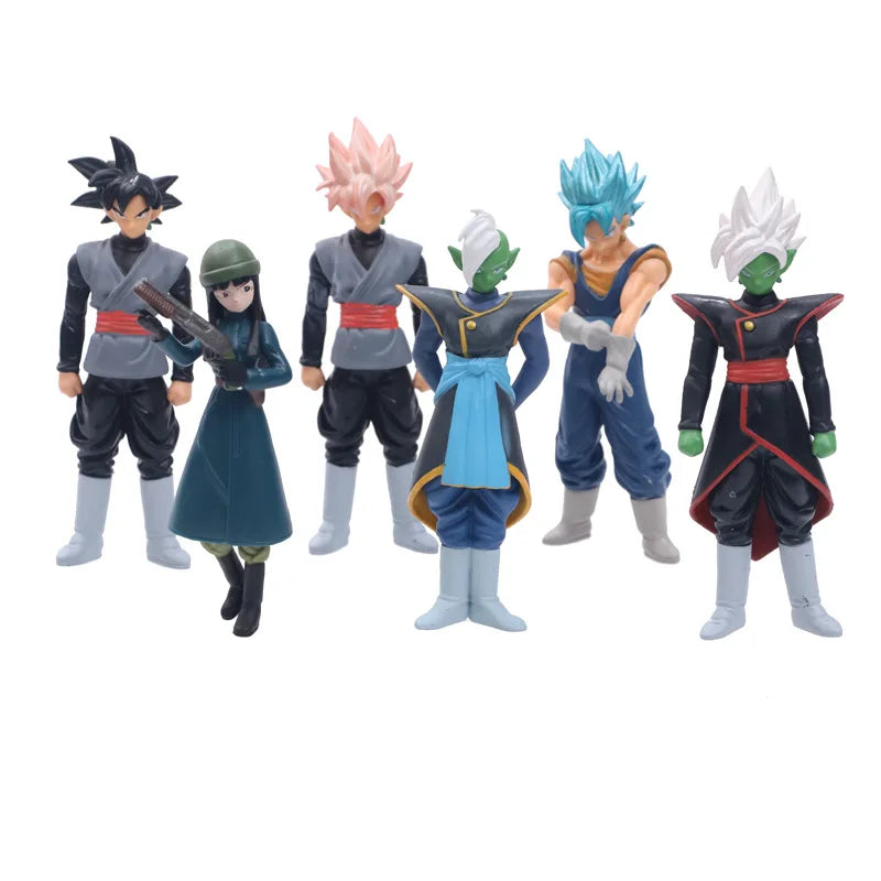 18cm 6PCS Dragon Ball Z Super Goku Vetega Majin Buu Freeza Beerus Whis Mark Karin Gotenks PVC Figures Anime Collectiable Model