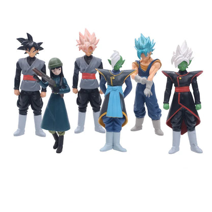 18cm 6PCS Dragon Ball Z Super Goku Vetega Majin Buu Freeza Beerus Whis Mark Karin Gotenks PVC Figures Anime Collectiable Model