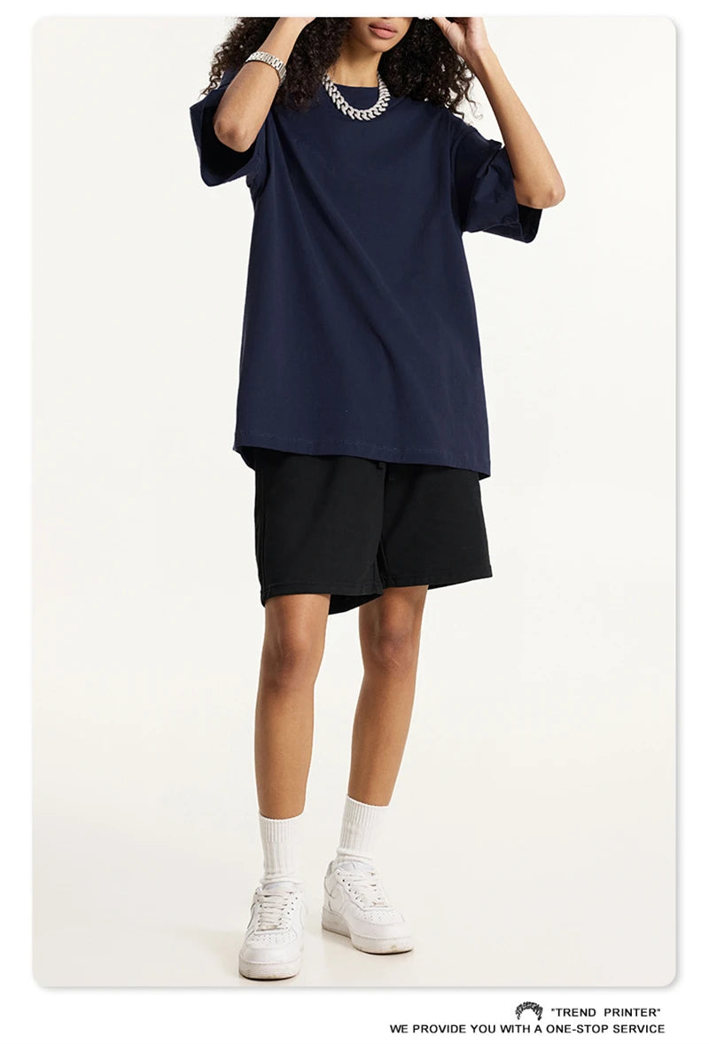 ZODF 2025 Summer Men 180gsm Solid T-Shirts Women Unisex Loose Basic Breathable Cotton T Shirt Brand Tees HY0971