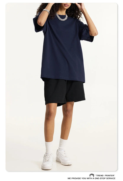 ZODF 2025 Summer Men 180gsm Solid T-Shirts Women Unisex Loose Basic Breathable Cotton T Shirt Brand Tees HY0971