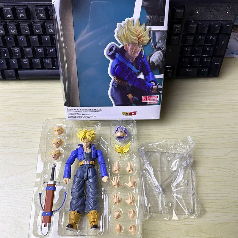 Anime Dragon Ball Z Figures SHF Super Saiyan Trunks Action Figure Collection Model 15cm Future Boy Torankusu Movable Toys Gifts