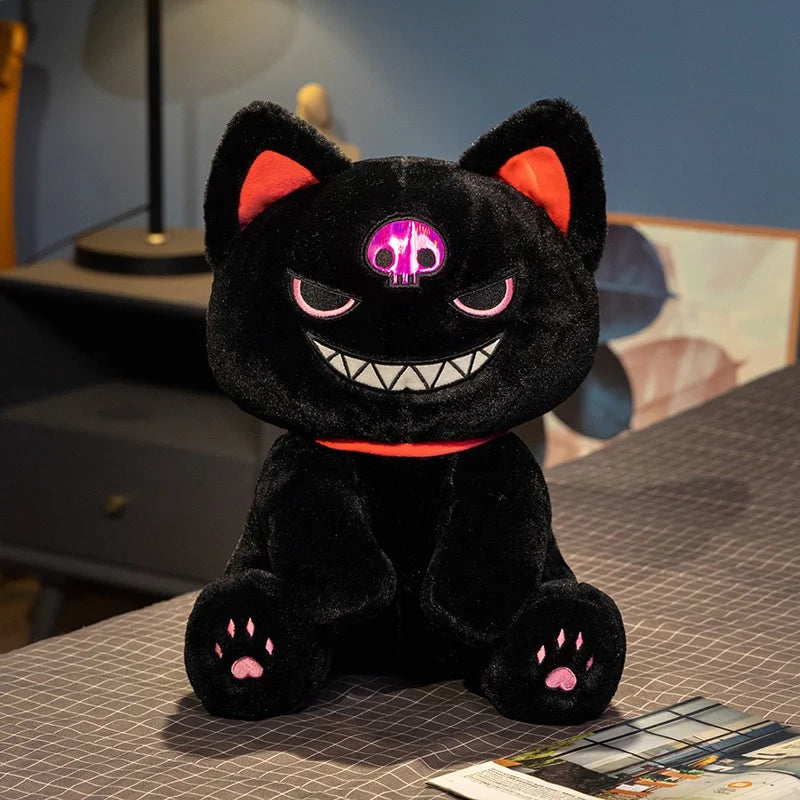 30cm Hallowmas Gift Dark Power Plush Cat Soft Toys Cool Pirate Death Cat Plushies Stuffed Doll Boy Gift