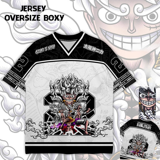 22 Jersey One Piece Luffy Gear 5 Anime Korean Style Kpop Baseball Hockey T-shirt Fashion Streetwear Anime Daily Unisex Tops Tees