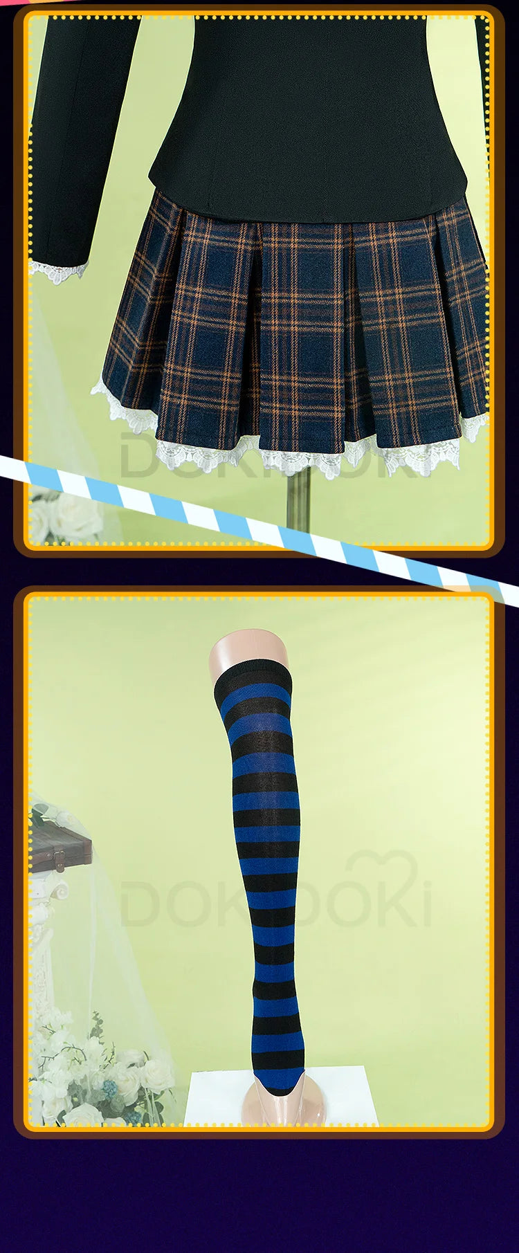 Stocking/Panty Cosplay Costume Anime Cosplay 【S-2XL】DokiDoki-R Female Cute School Uniform Stocking Panty Cosplay Plus Size