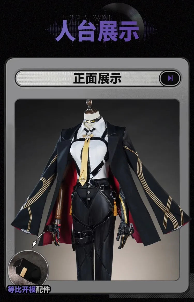 Zenless Zone Zero Evelyn Chevalier Cosplay Costume Wig Uniform Jacket Headwear Earrings Stars of Lyra Halloween Party Women Prop