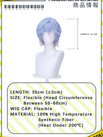 IN STOCK MIKUOO Mikuu Wig Game Cosplay DokiDoki Men 35cm Short Hair Rabbit Hole Men Ver Free Wig Cap