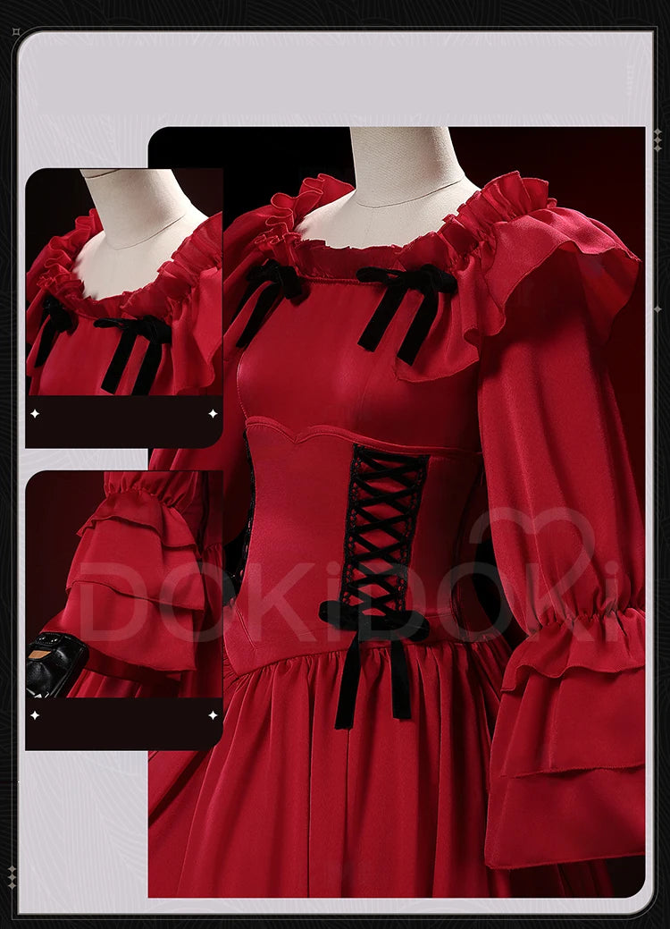 Scarlet El Vandimion Cosplay Costume Anime May I Ask for One Final Thing? Cosplay DokiDoki-R Women Red Lolita Dress Christmas
