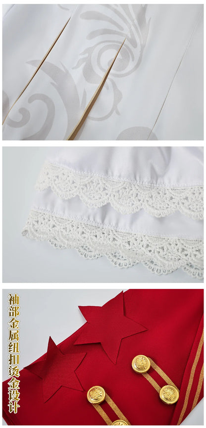 iCoser Identity V Hullabaloo Brightest Star Cosplay Costume Wig Mike Morton Uniform Hat Ring Halloween Party Women Men Carnival