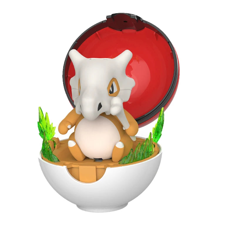 Pokemon Figure Set Pikachu Piplup Cubone Mimikyu Jigglypuff Cute Anime Ornament Pokeball Deformed Figurine Children Toy