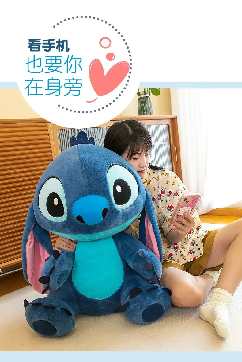 80cm Big Size Disney LILO & Stitch Anime Plush Stuffed Doll Room Plushies Pillow Kawaii Ornaments Children's Holiday Gifts