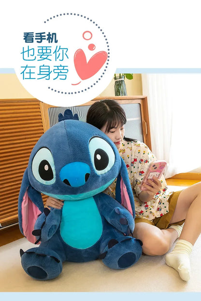 80cm Big Size Disney LILO & Stitch Anime Plush Stuffed Doll Room Plushies Pillow Kawaii Ornaments Children's Holiday Gifts