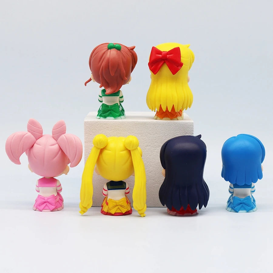 7cm Sailor Moon Anime Figure Tsukino Usagi/Chibiusa/Kino Makoto Action Figure Sailor Mars Jupiter Mercury Venus Figurine Kid Toy