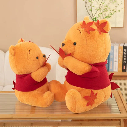 70cm Big Size Disney Pooh Bear Maple Leaf Anime Plush Stuffed Doll Room Plushies Pillow Cute Ornaments Children's Holiday Gifts