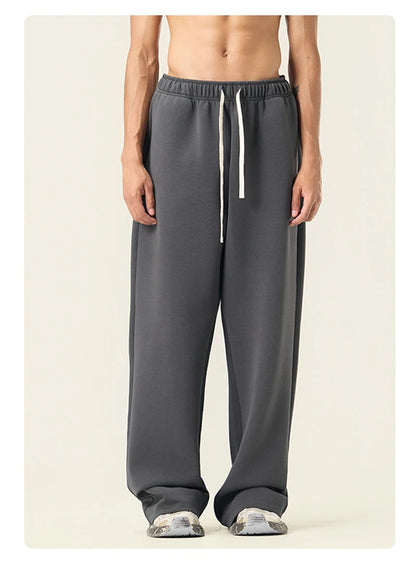 ZODF Casual 350gsm Fleece Unisex Loose Fit Wide Leg Straight Pants Warm Sport Trousers Winter HY0037
