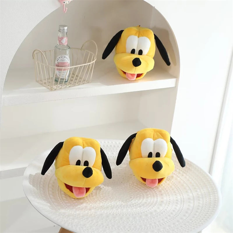 Cartoon Minnie Mouse Coin Purse Bag Pendant Plush Toy Mickey Lovely Earphone Storage Bag Kawaii Stuffed Anime Doll Gifts Girl