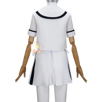 Anime Summer Pockets Shiroha Naruse Cosplay Costume White JK Suit Skirt Stocking Halloween Party for Women Girls Carnival Outfit