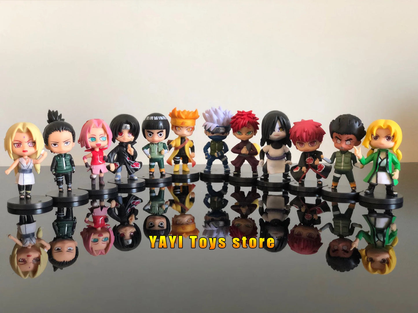 New 12pcs/set Anime Figure Naruto Shippuden Hinata Sasuke Itachi Kakashi Gaara Action Figure Q Version PVC Figures Toys  Gift
