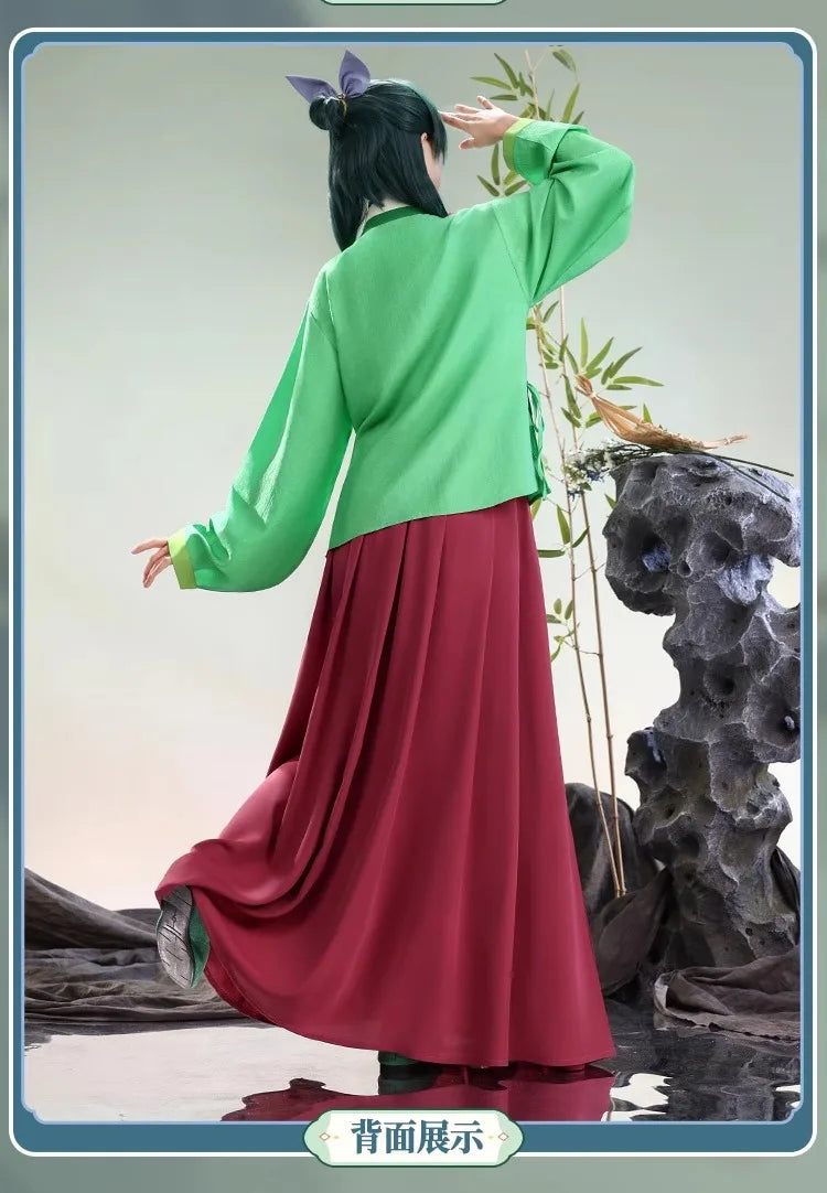 Maomao Cosplay Costume Wig Anime The Apothecary Diaries Green Outfit Dress Headwear Kusuriya No Hitorigoto Halloween for Women