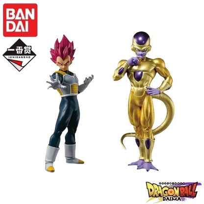 Bandai In Stock Original Dragon Ball Ichiban Kuji Back To The Theater Golden Frieza Super Saiyan God Vegeta Action Figure Model