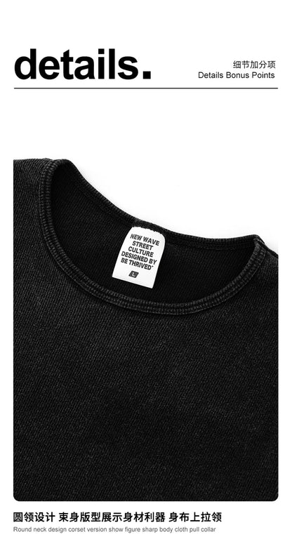 ZODF Hotsweet 2025 Women Washed Short Sleeve Bodysuits Sexy Girls Female 275gsm Slim Fit Distressed TEE Brand Tops HY1058