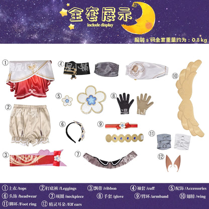iCoser Honkai Star Rail Tribbie Cosplay Costume Wig Dress Uniform Headwear Wings Halloween Party for Women Girls Props Carnival