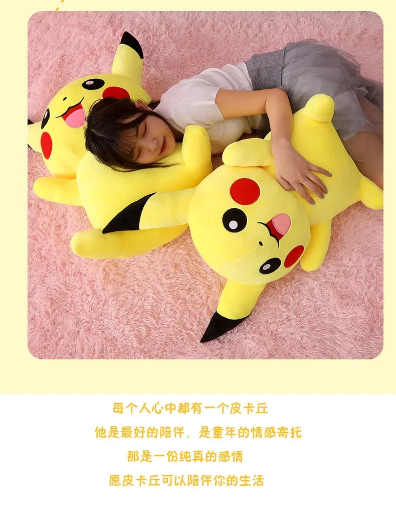 25/45/55/65CM Pokemon Pikachu Plush Doll Japanese Cartoon Animal Stuffed Children's Pikachu  Ornament Cushion Plushies Gift