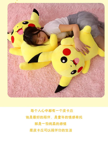 25/45/55/65CM Pokemon Pikachu Plush Doll Japanese Cartoon Animal Stuffed Children's Pikachu  Ornament Cushion Plushies Gift