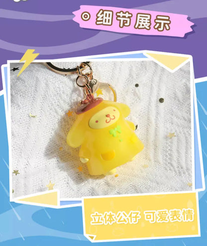 Sanrio Kuromi Pompompurin Mymelody Pochacco Hello Kitty Figure Pendant Keychain Holder Keychain Car Keyring Kids Birthday Gift