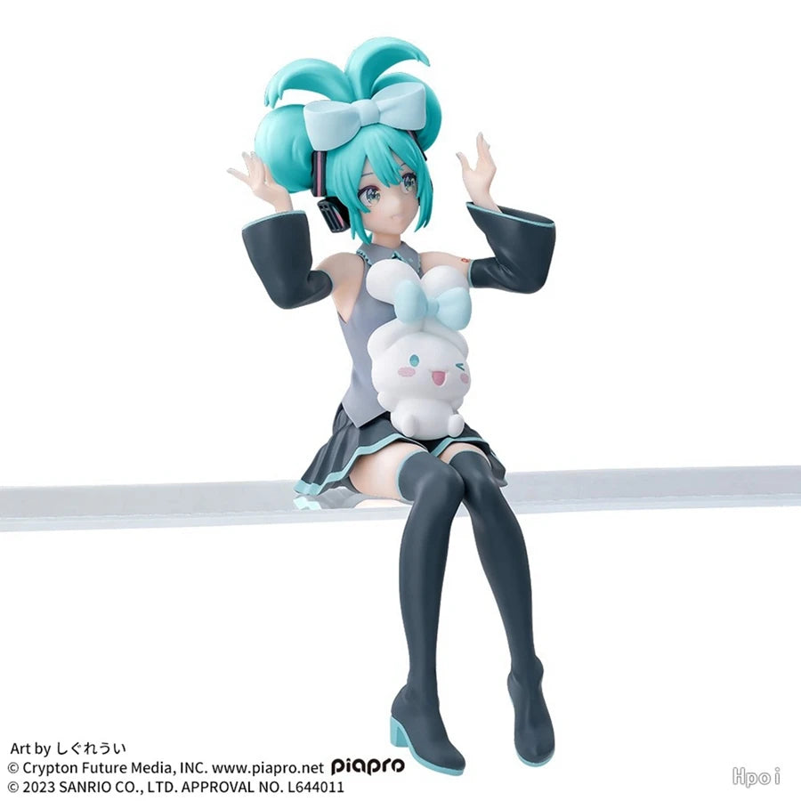 1PC 20cm/7.87inch Hatsune Miku X Cinnamoroll Anime Figure Kawaii Miku Action Figure PVC Adult Collection Model Doll Toys Gifts