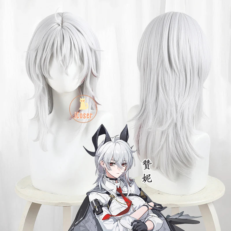 iCoser Wuthering Waves Zani Cosplay Costume Wig Uniform Headwear Tail Earrings Rinascita Halloween Party for Women Carnival Prop