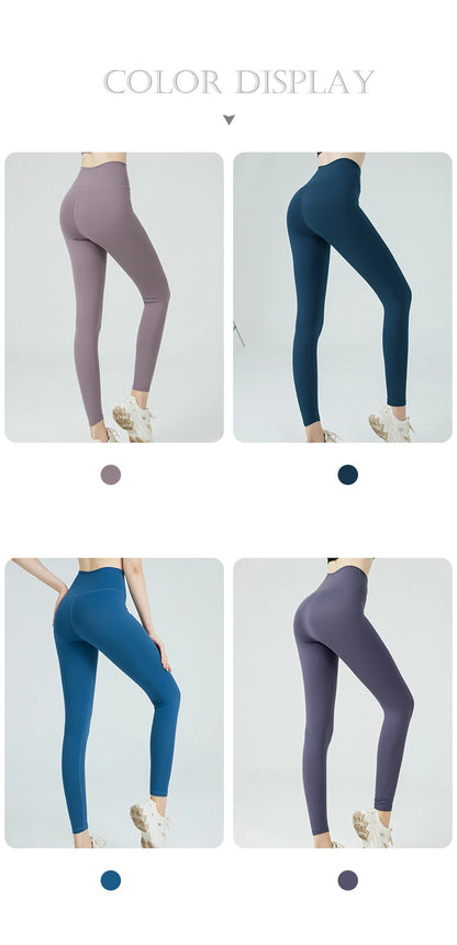 Naked Feel Yoga Leggings with Buttock Lifting and Hidden Waist Pockets – Women’s Gym Fitness Sportswear Tight